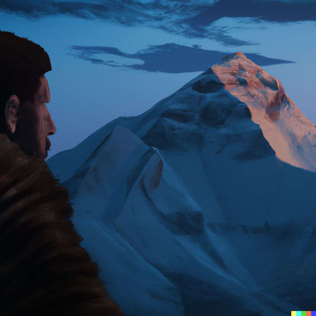 someone gazing at Mount Everest, screenshot from Game of Thrones
